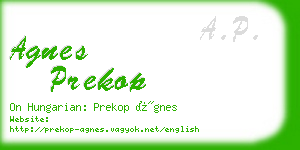 agnes prekop business card
